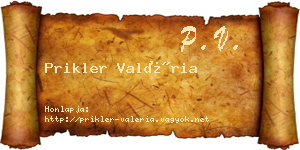 Prikler Valéria névjegykártya
